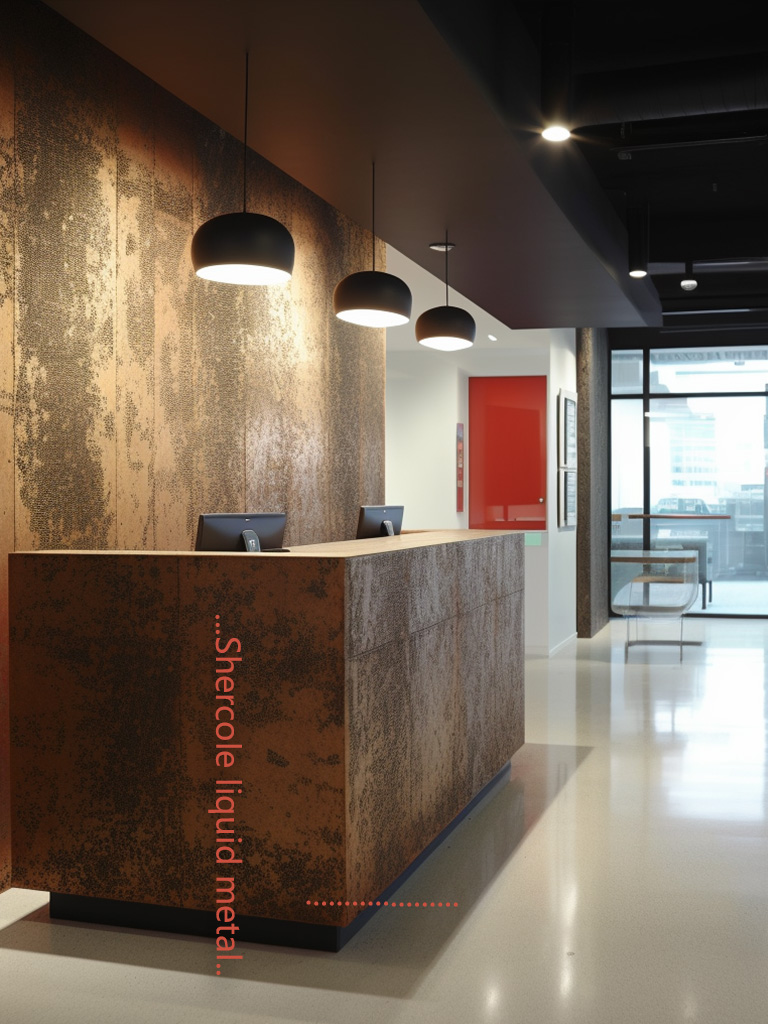 液態(tài)金屬裝飾在辦公室的應(yīng)用同樣多樣豐富。